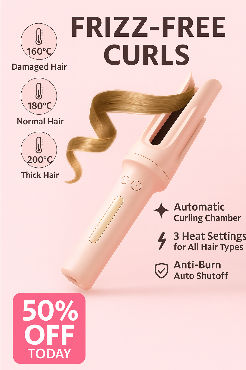 Vitacare™ 2 In 1 Automatic Rotating Ceramic Hair Curler & Heater